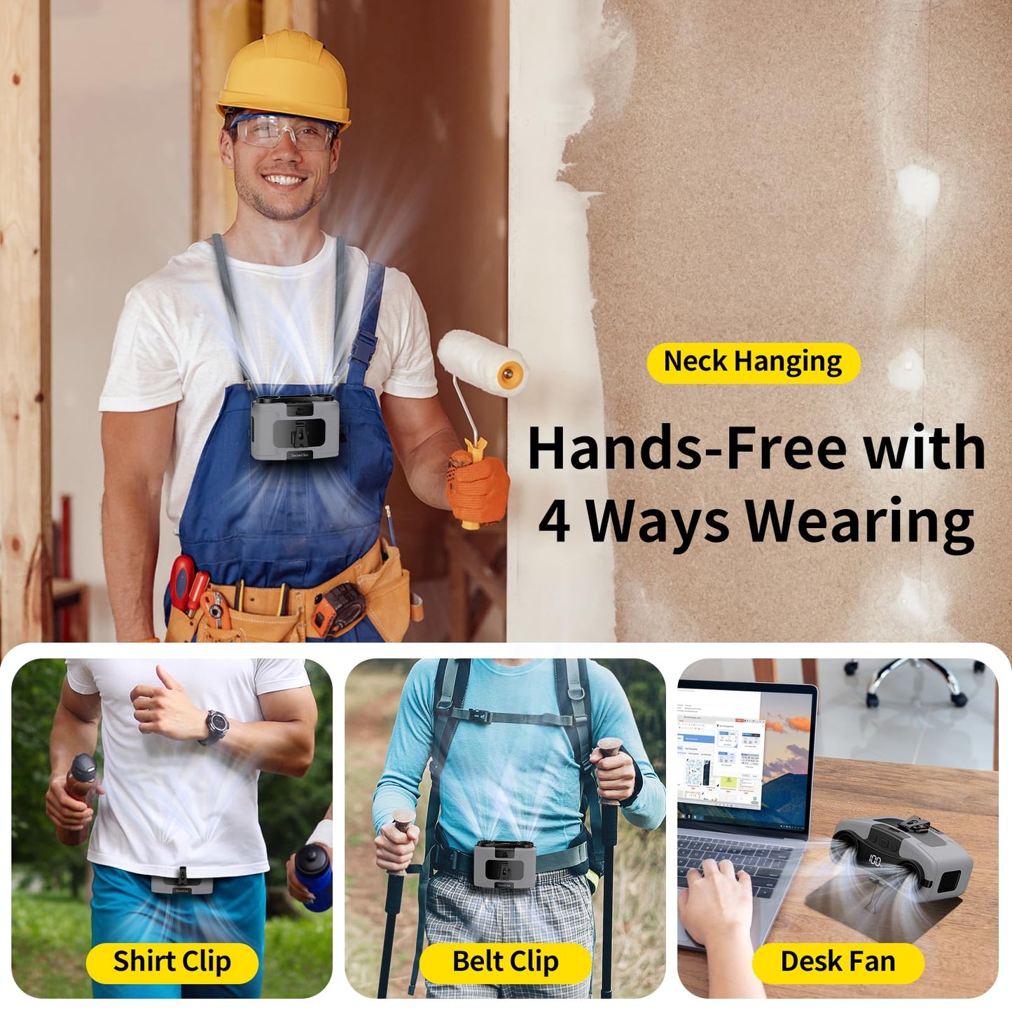 Fulcro™ Portable Waist Fan Dual Airflow