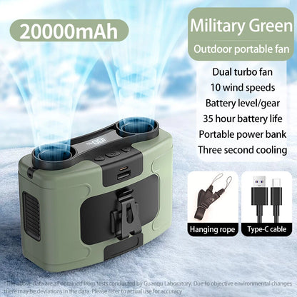 Fulcro™ Portable Waist Fan Dual Airflow